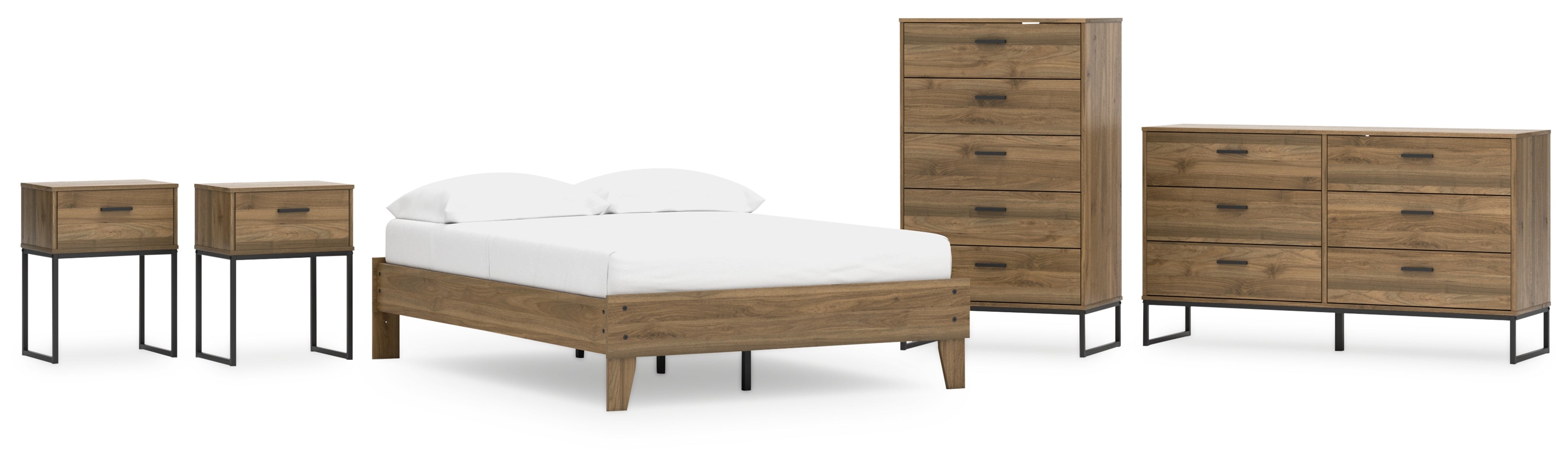 Deanlow Brown Panel Headboard Bedroom Set