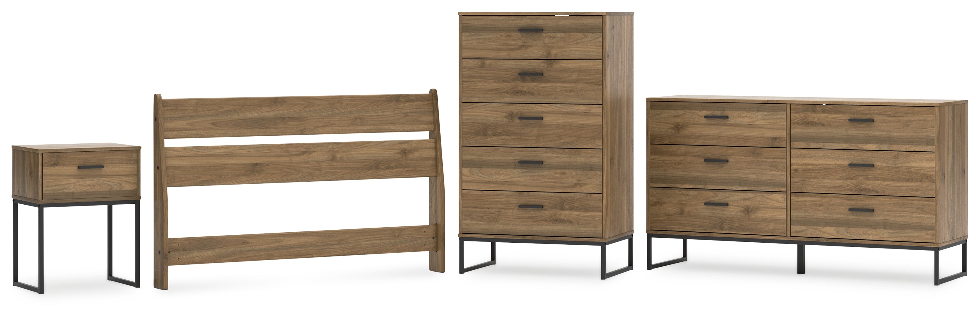Deanlow Brown Panel Headboard Bedroom Set