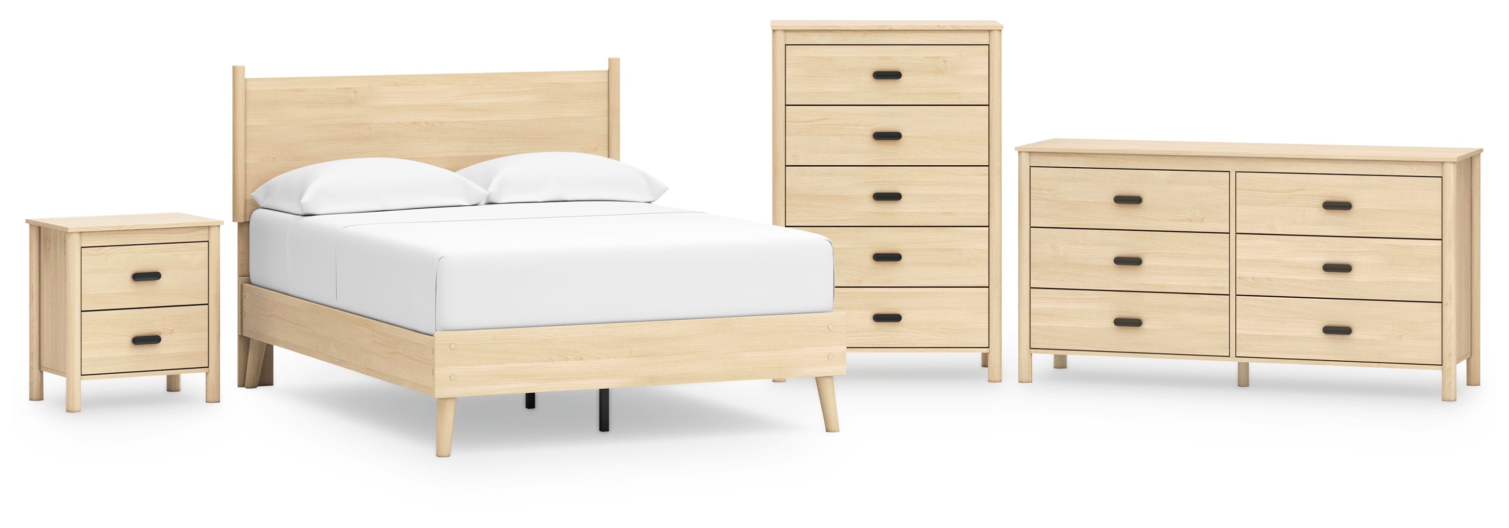 Cabinella Beige Panel Headboard Bedroom Set