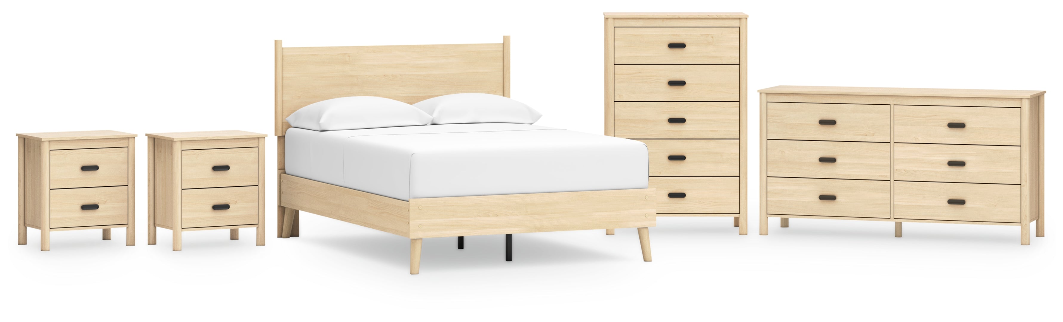 Cabinella Beige Panel Headboard Bedroom Set