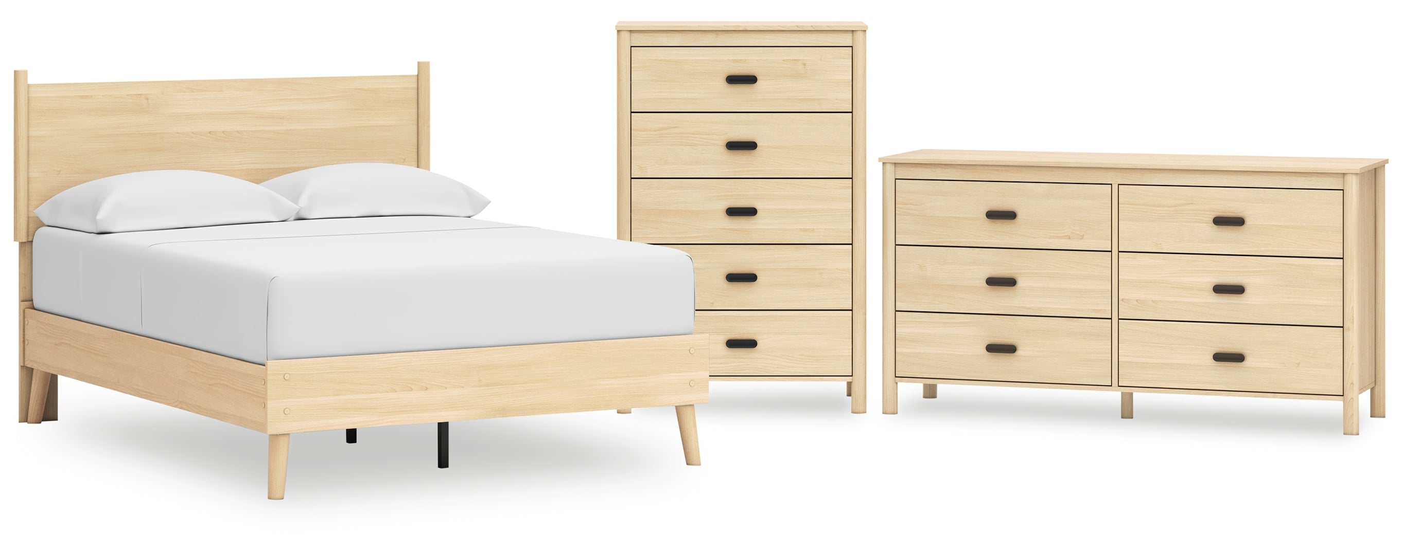 Cabinella Beige Panel Headboard Bedroom Set