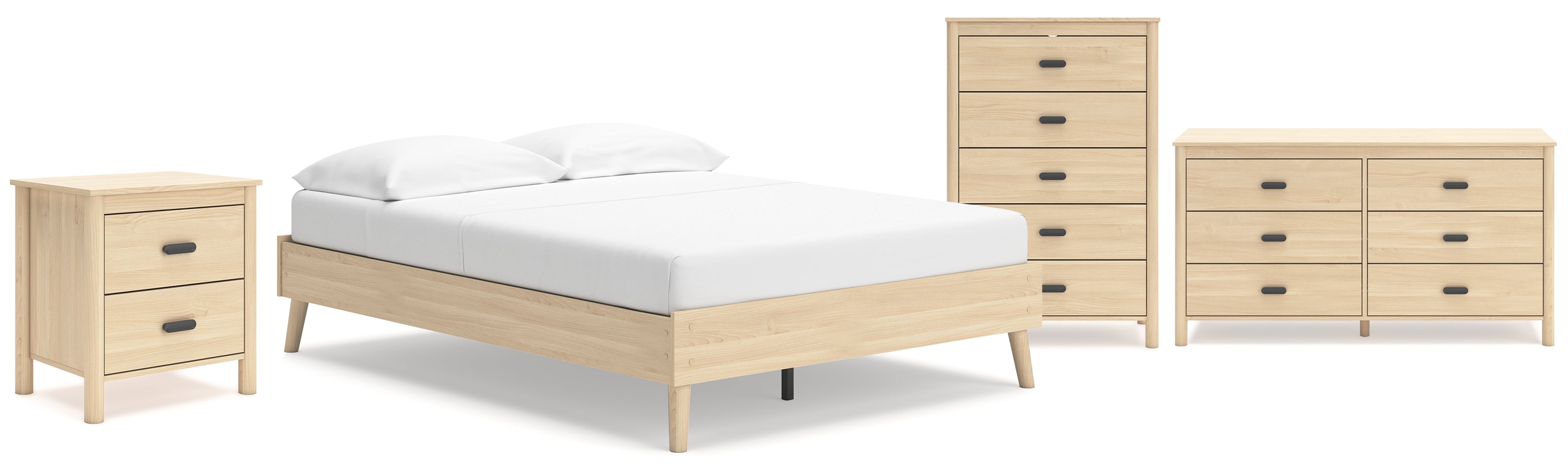 Cabinella Beige Panel Headboard Bedroom Set