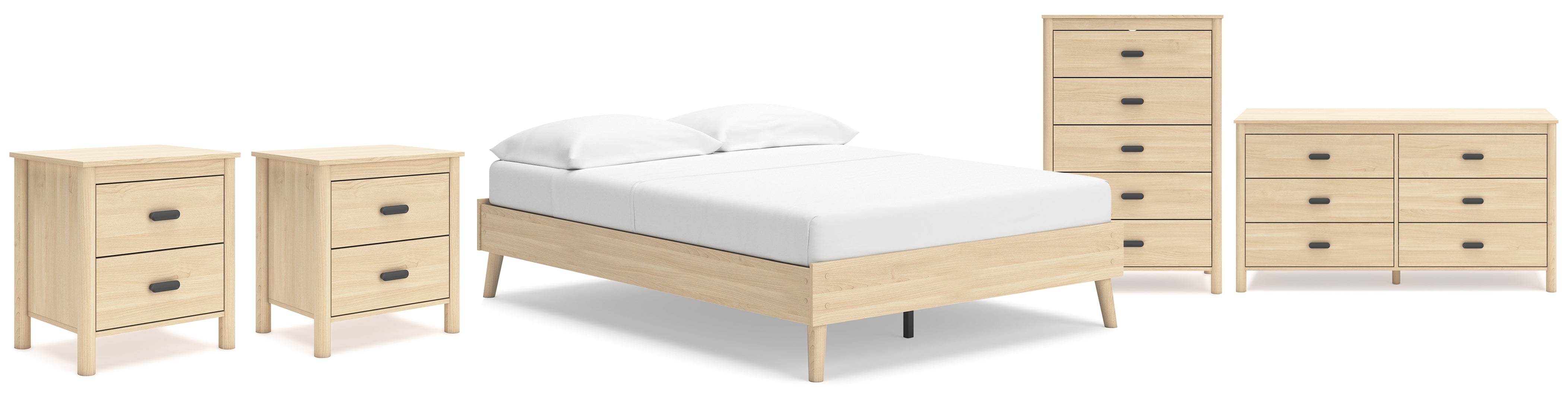 Cabinella Beige Panel Headboard Bedroom Set