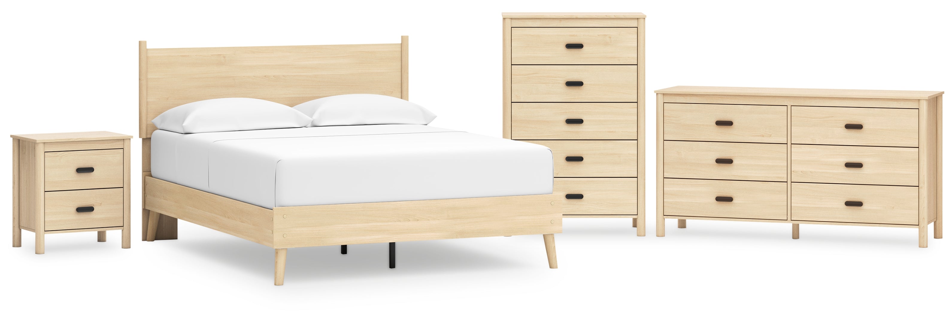 Cabinella Beige Panel Headboard Bedroom Set