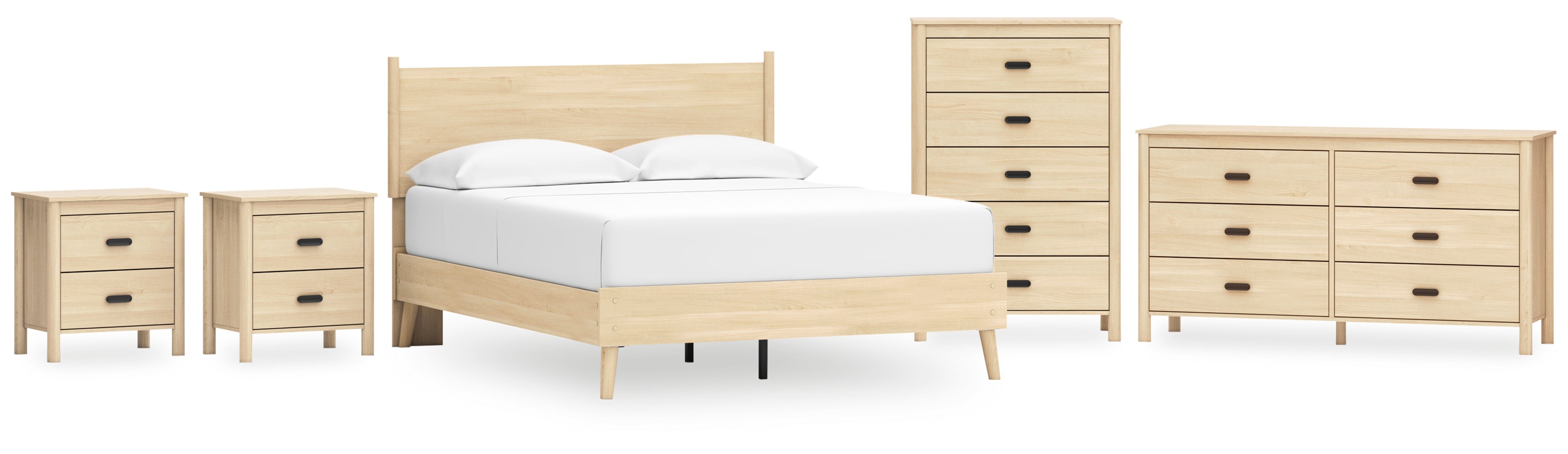 Cabinella Beige Panel Headboard Bedroom Set