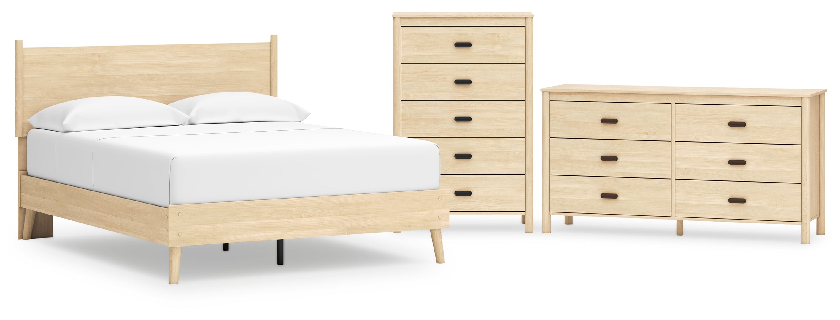 Cabinella Beige Panel Headboard Bedroom Set