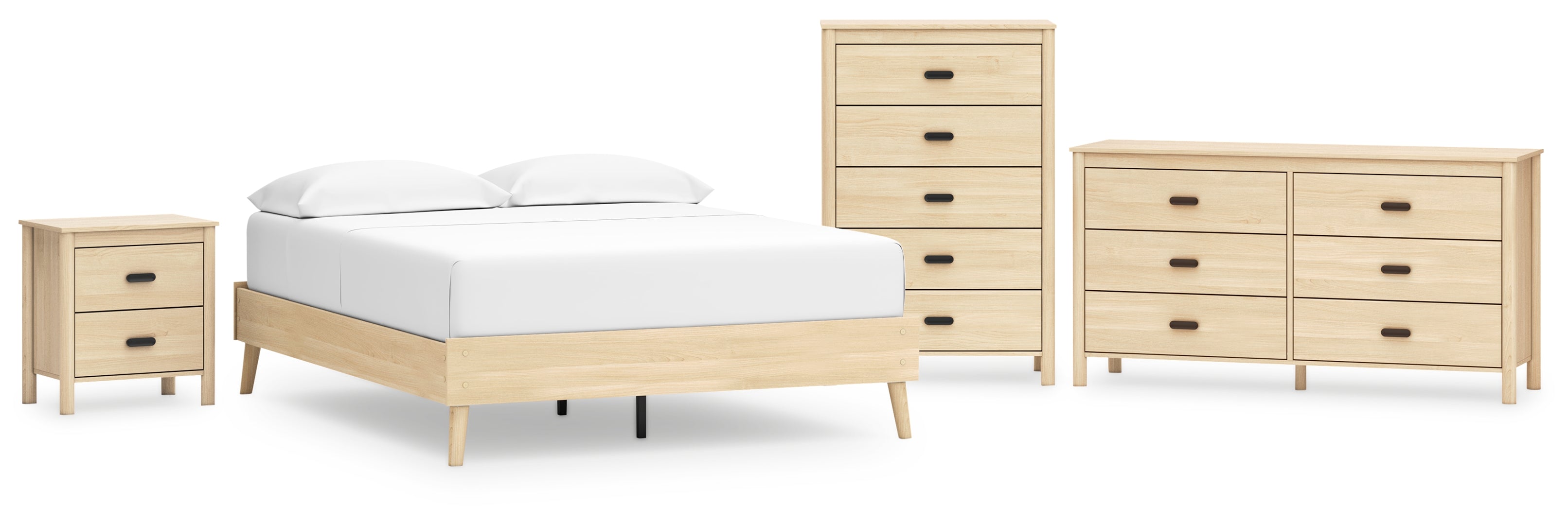 Cabinella Beige Panel Headboard Bedroom Set