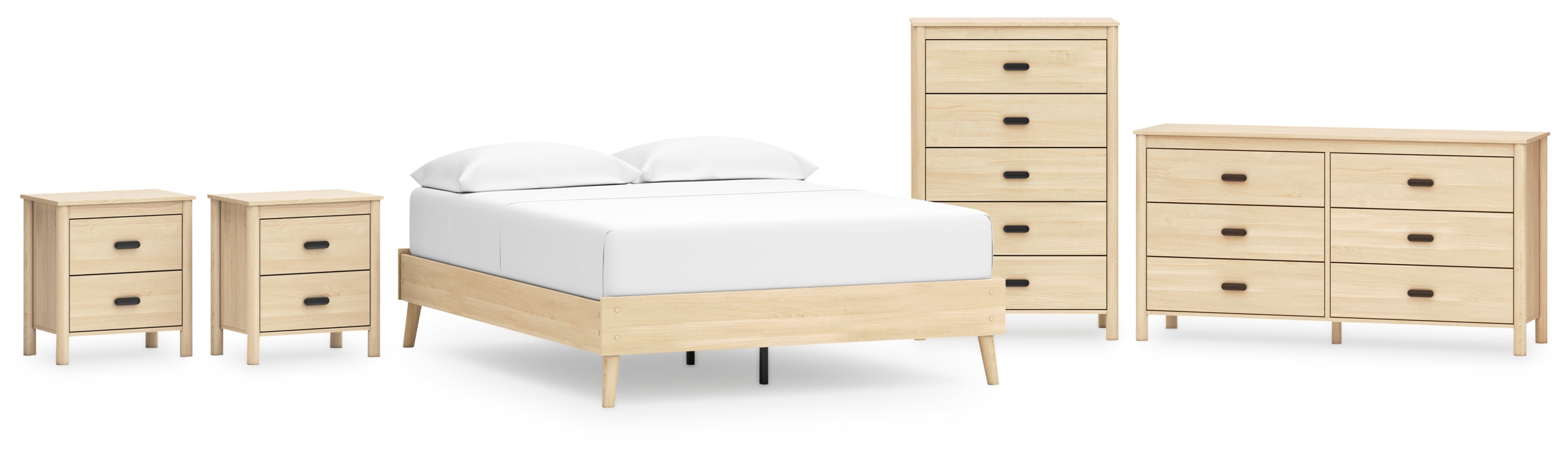 Cabinella Beige Panel Headboard Bedroom Set