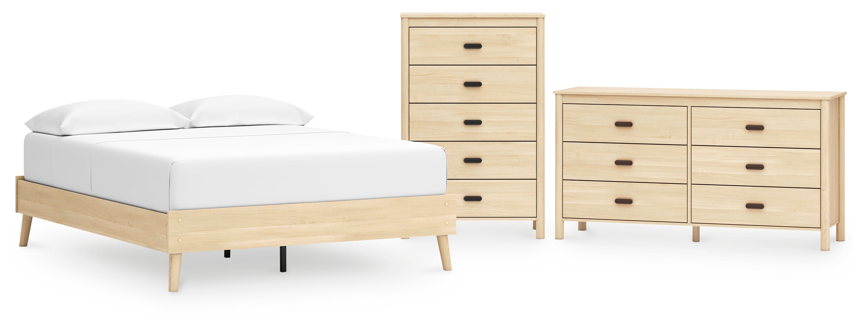 Cabinella Beige Panel Headboard Bedroom Set