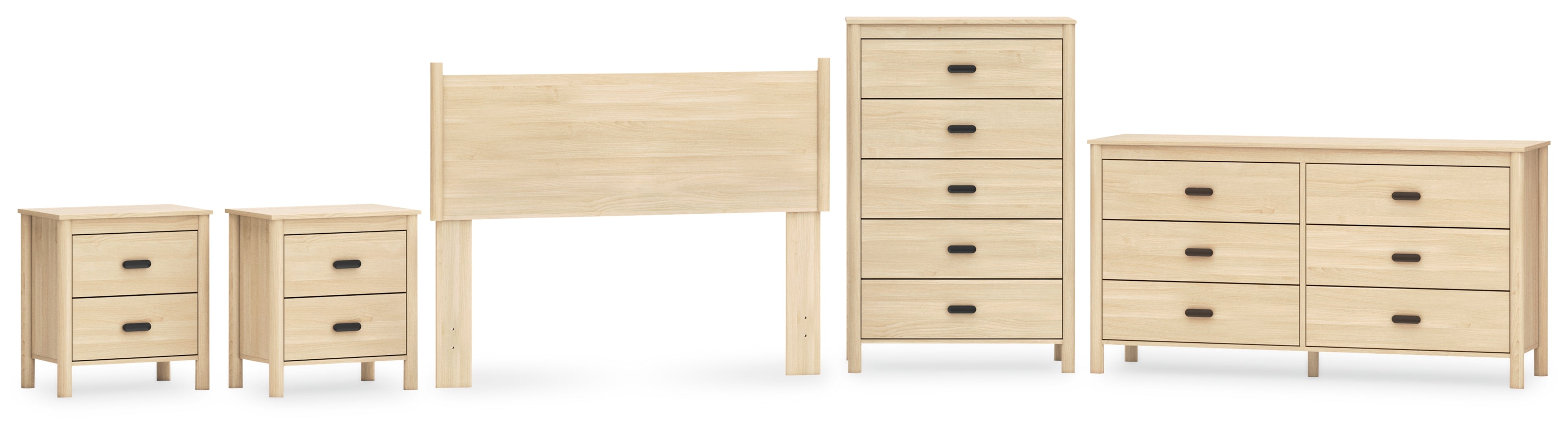 Cabinella Beige Panel Headboard Bedroom Set