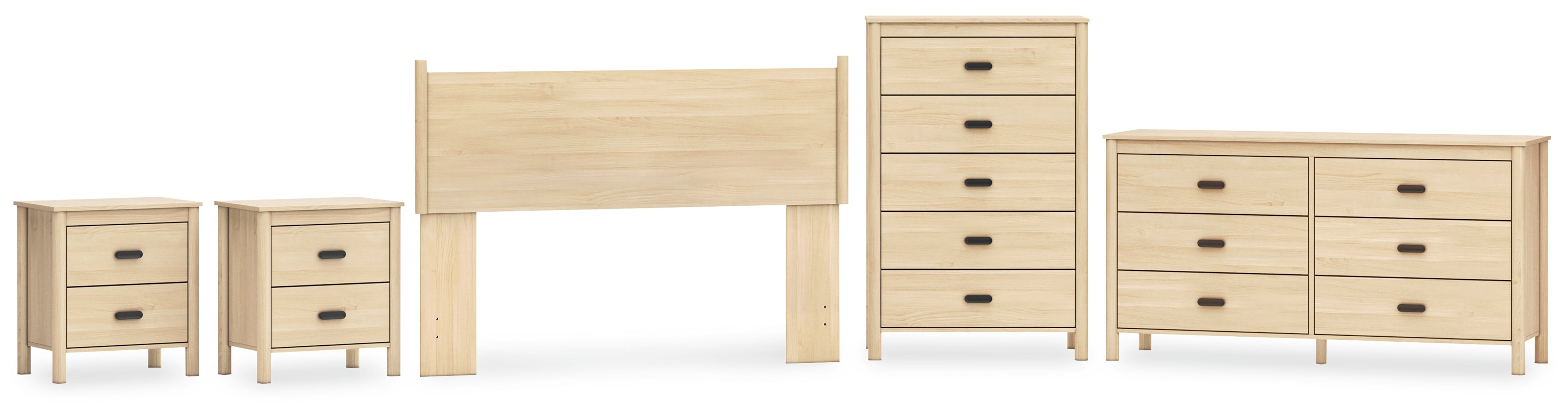 Cabinella Beige Panel Headboard Bedroom Set