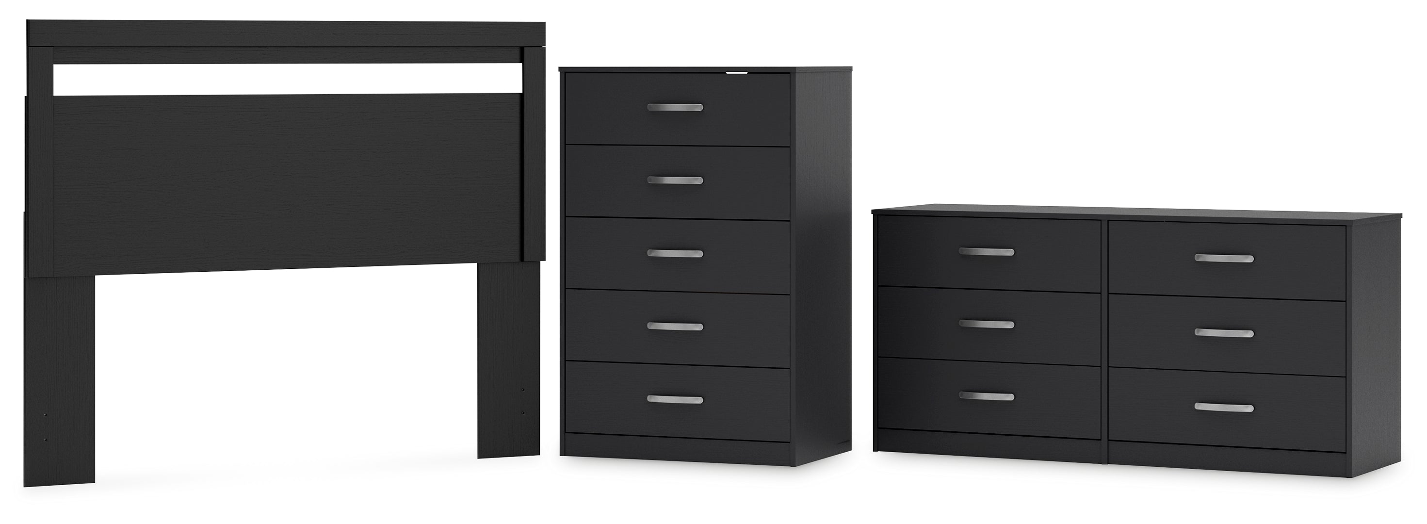 Finch Black Panel Headboard Bedroom Set