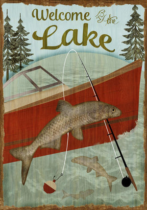 Welcome To The Lake By Beth Albert (Framed) Giclee Canvas