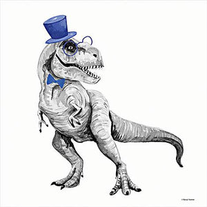 T-Rex In A Top Hat By Rachel Nieman (Framed) Giclee Canvas