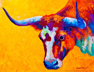 Bright Steer By Marion Rose (Small)(Framed) Giclee Canvas