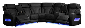 Spain Black Power Reclining Sectional