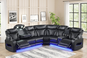 Barcelona Black Power Reclining Sectiona