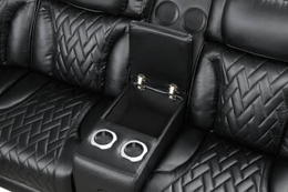 Barcelona Black Power Reclining Sectiona