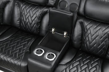 Barcelona Black Power Reclining Sectiona