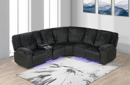 Flash Black Power Reclining Sectional