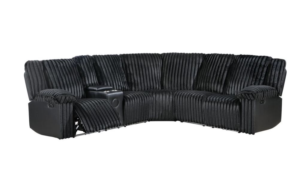 Flash Black Power Reclining Sectional