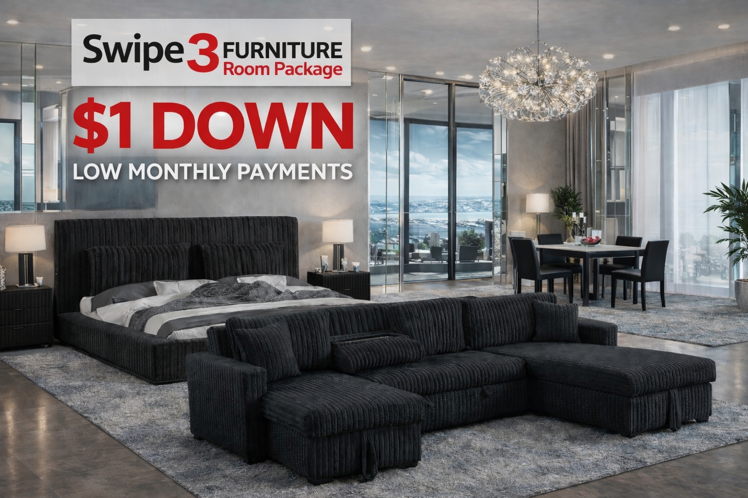 Amelia Onyx Power Reclining Sectional