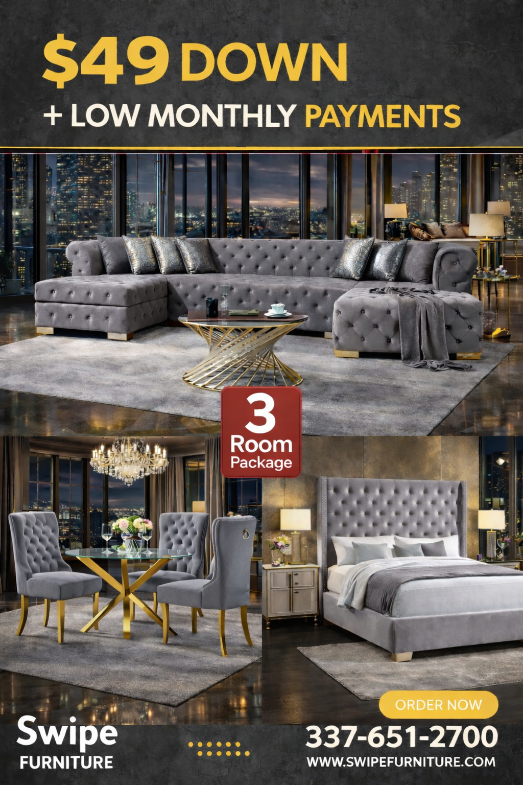 Neva gray 3 Room Package