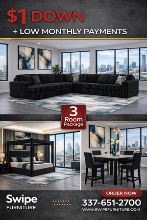 Bottega 3 Piece Black 3 ROOM PACKAGE DEAL
