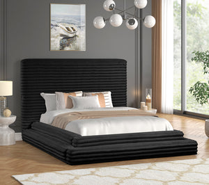 Mariah Black Platform Bed – Includes Mattress & Smart TV