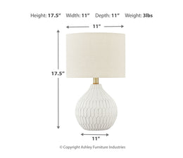 Wardmont Ceramic Table Lamp (1/CN)