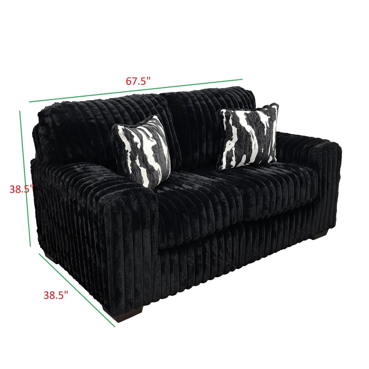 S319 Sofa and Loveseat (Black)