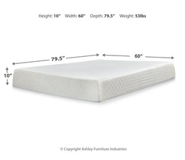 10 Inch Chime Memory Foam Mattress with Adjustable Base