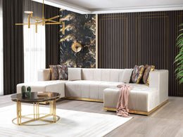 Elisha, double chaise light gray sectional