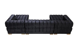 Ariana Black Velvet Double Chaise 138" Sectional