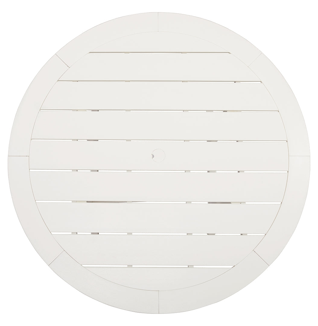 Crescent Luxe Round Dining Table w/UMB OPT