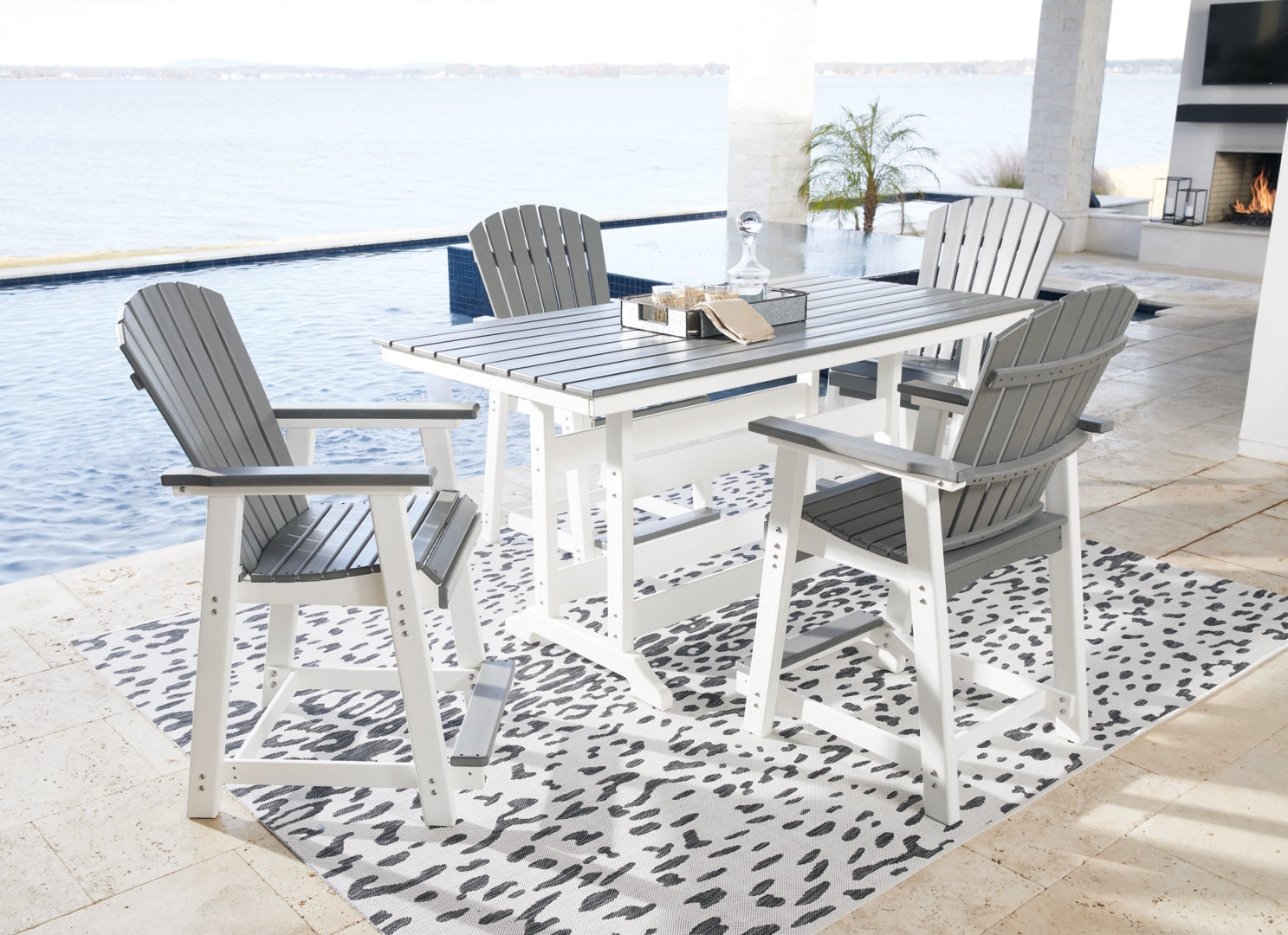 Transville Outdoor Dining Table and 4 Chairs