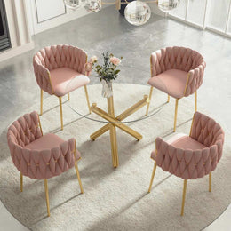 Raykwan 4 - Person Three Leg Dining Set (Pink)