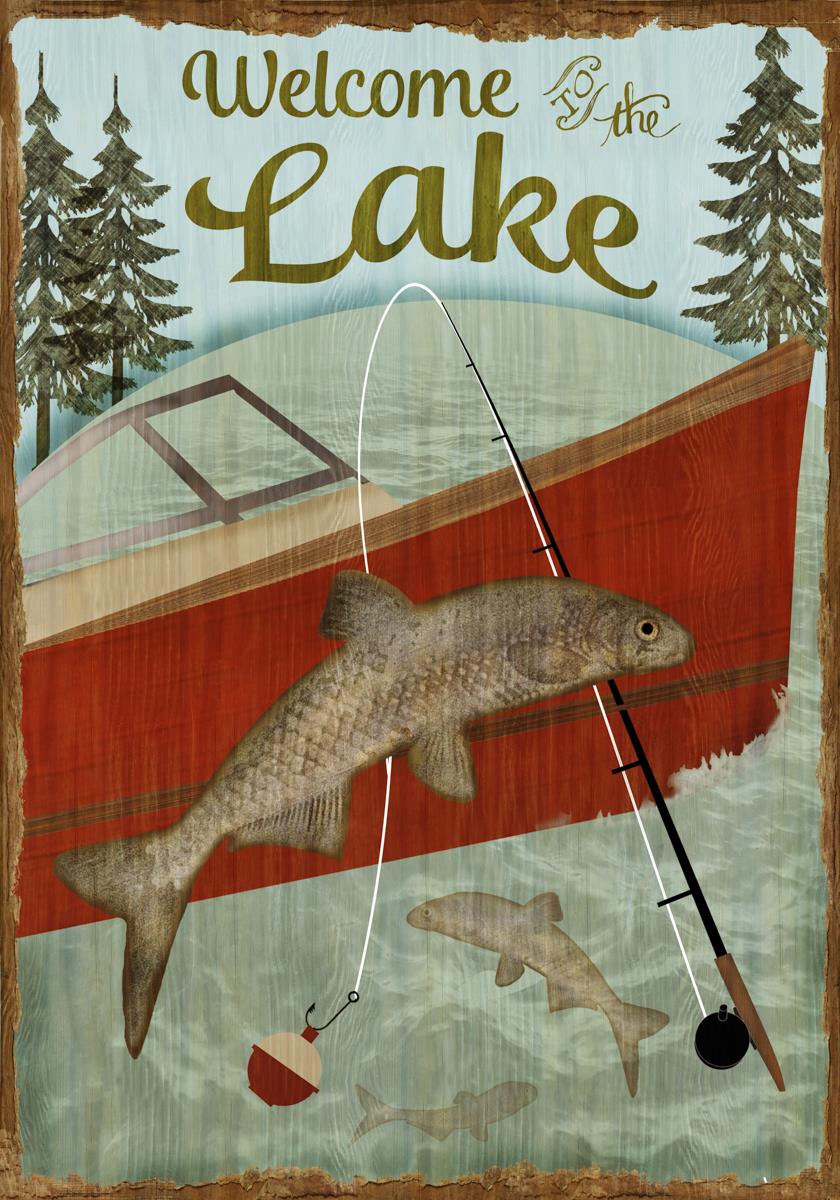 Welcome To The Lake By Beth Albert (Small) Giclee Canvas