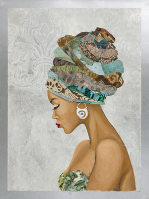African Goddess On Silver By Gina Ritter (Small) Giclee Canvas