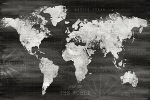 Industrial World Map By Natalie Carpentieri (Small) Giclee Canvas
