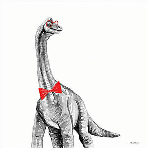 Longneck In A Bow Tie By Rachel Nieman (Small) Giclee Canvas