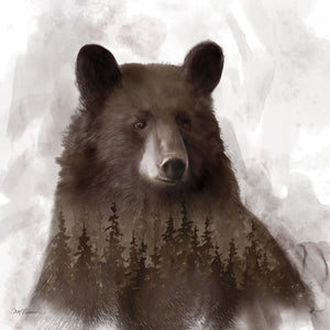 Forest Bear By Carol Robinson (Small) Giclee Canvas