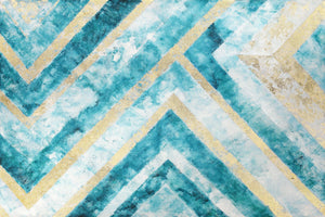 Temp Glass W/Foil - Abstract Chevron Tempered Glass