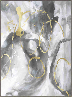 Temp Glass W/Foil - Grey/White/Gold Abstract 2 Tempered Glass