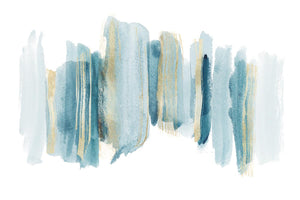 Temp Glass W/Foil - Abstract Blue/White/Gold 1 Tempered Glass
