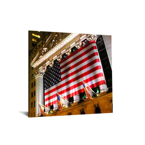 Temp Glass W/Foil - Flag Across Stock Exchange Tempered Glass