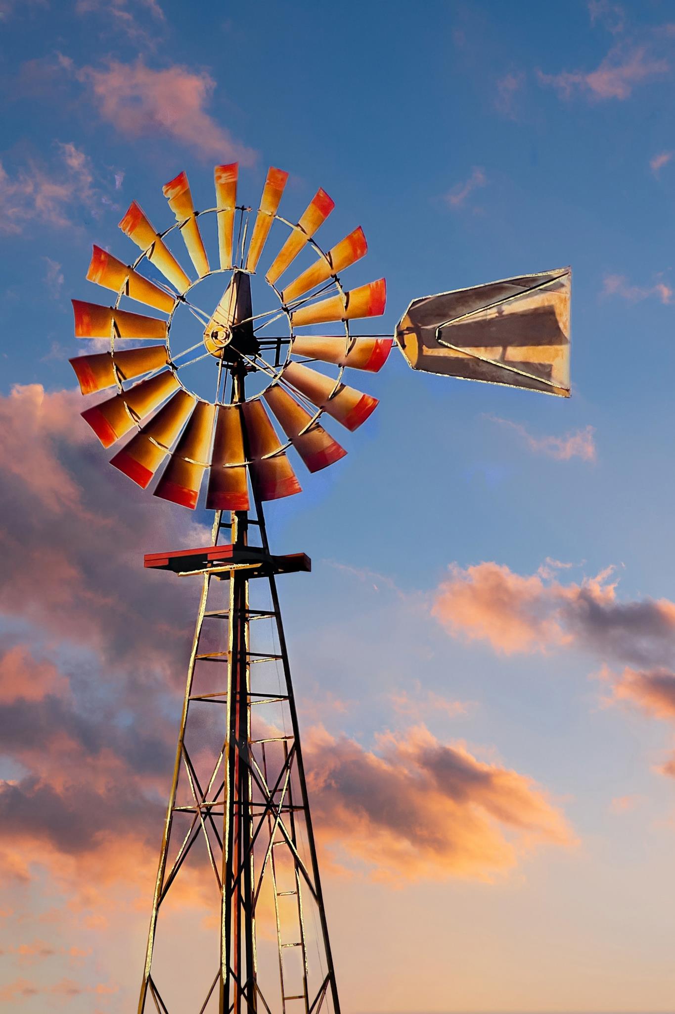 Tempered Glass W/ Foil - Windmill At Dawn Tempered Glass
