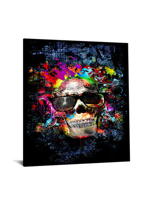 Temp Glass W/Foil -Color Me Skull Tempered Glass