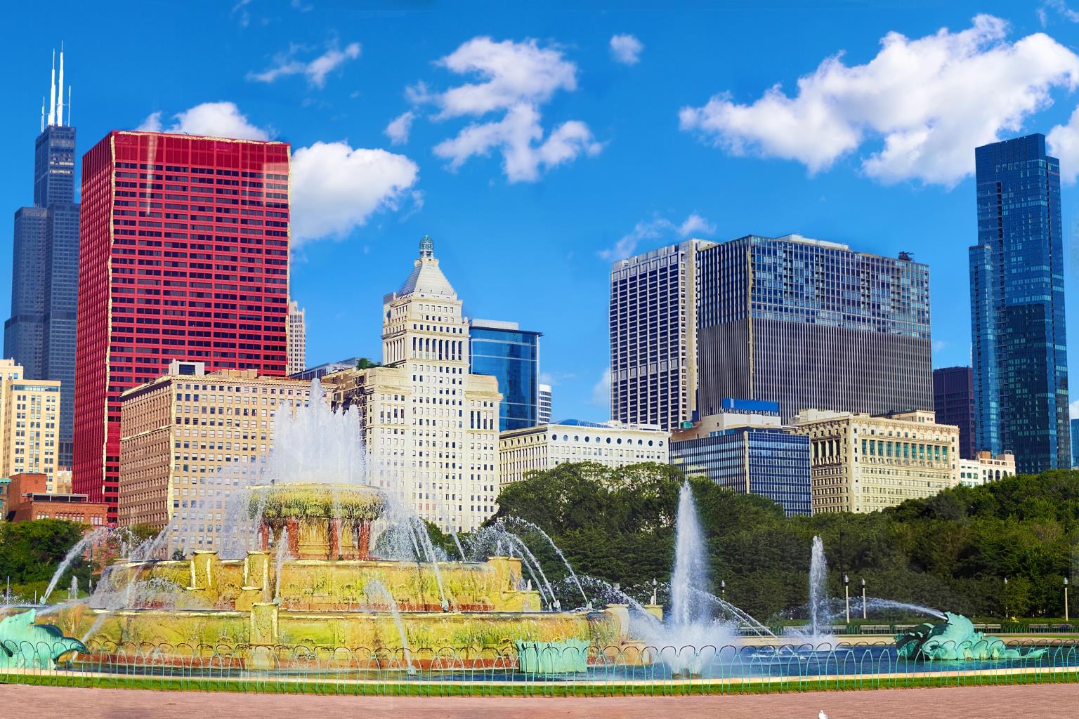 Tempered Glass W/ Foil - Chicago Skyline Tempered Glass