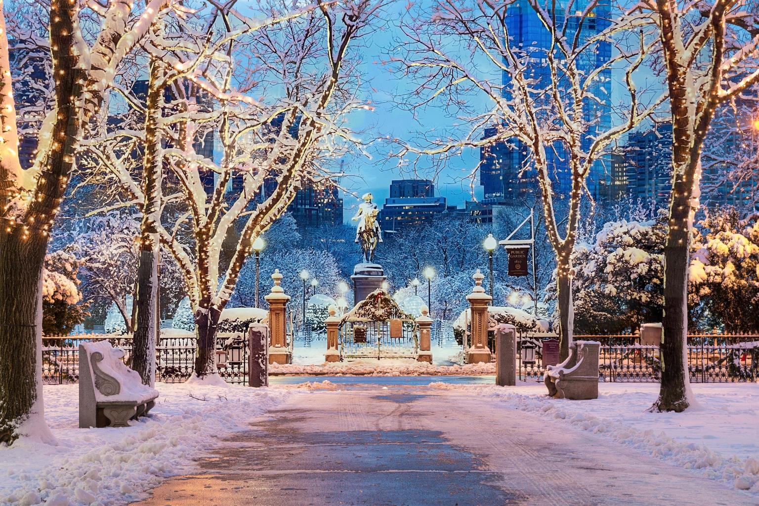 Tempered Glass W/ Foil - Boston In Winter Tempered Glass